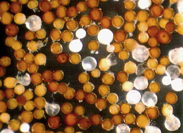 Brown orange spheres and transparent sheres